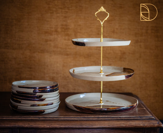 Etagere met 10 bordjes