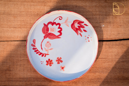 Handbeschilderd bord groot Rood/Roze