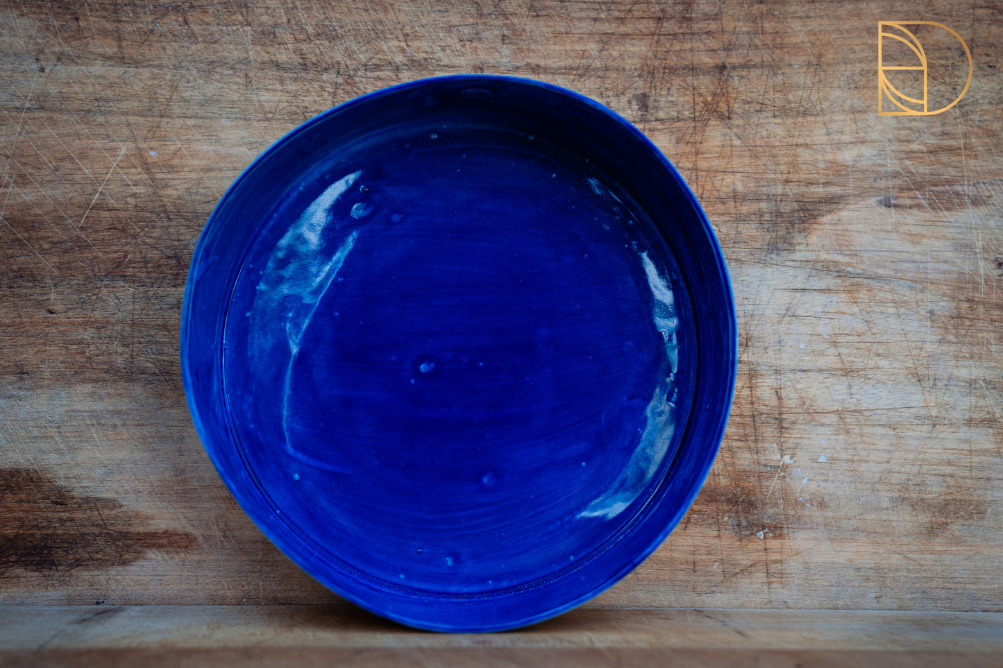 Handbeschilderde schaal medium Blauw