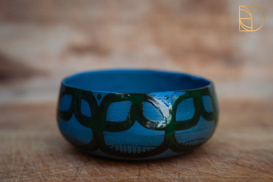 Handbeschilderd schaaltje small Groen